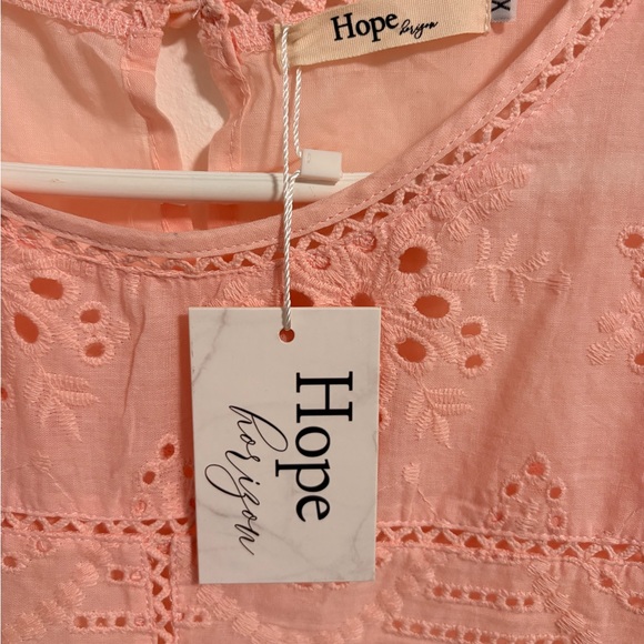 100% Cotton Pink Eyelet Top Spring Easter - Picture 2 of 4